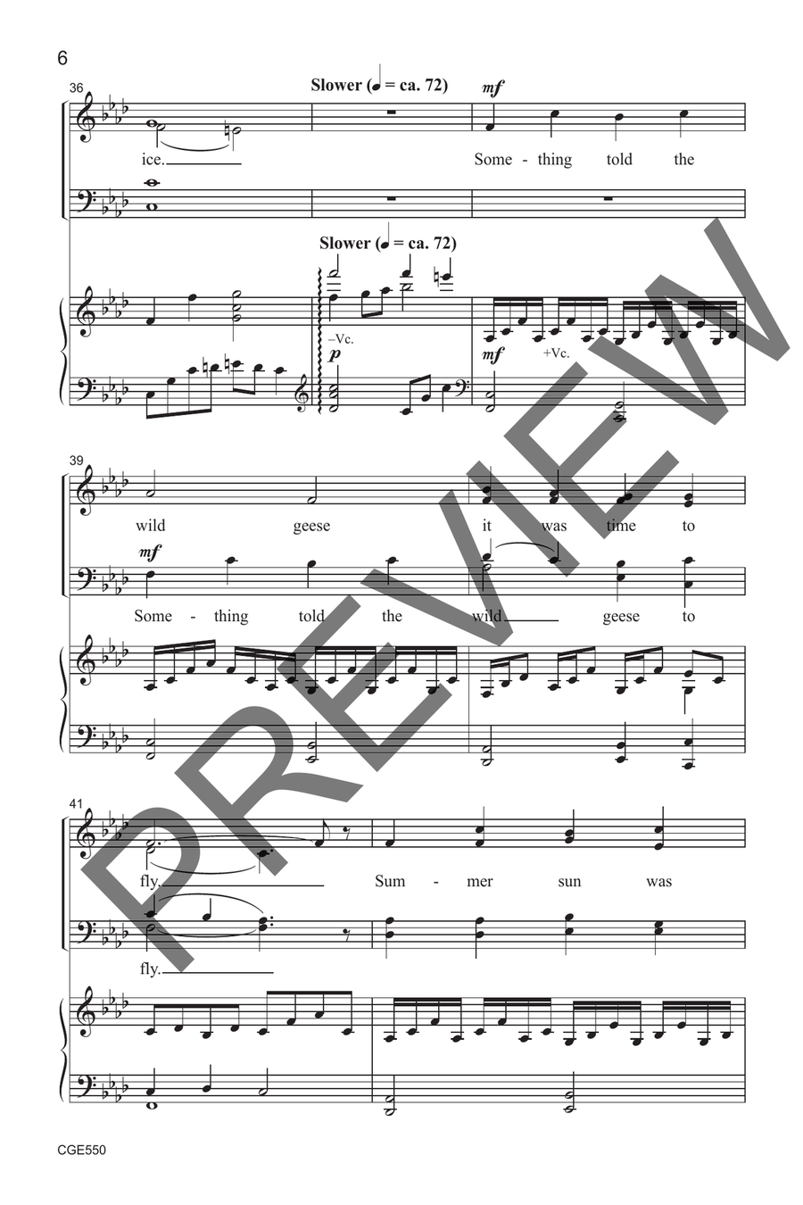 Something Told the Wild Geese (SATB) 4-Part scores gallery preview page 7