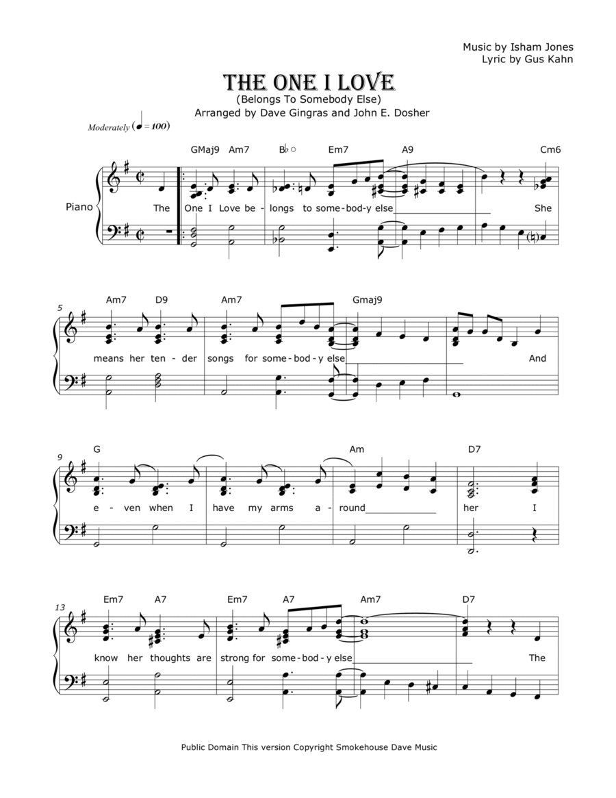 The One I Love (Belongs To Somebody Else) Voice scores gallery preview page 1