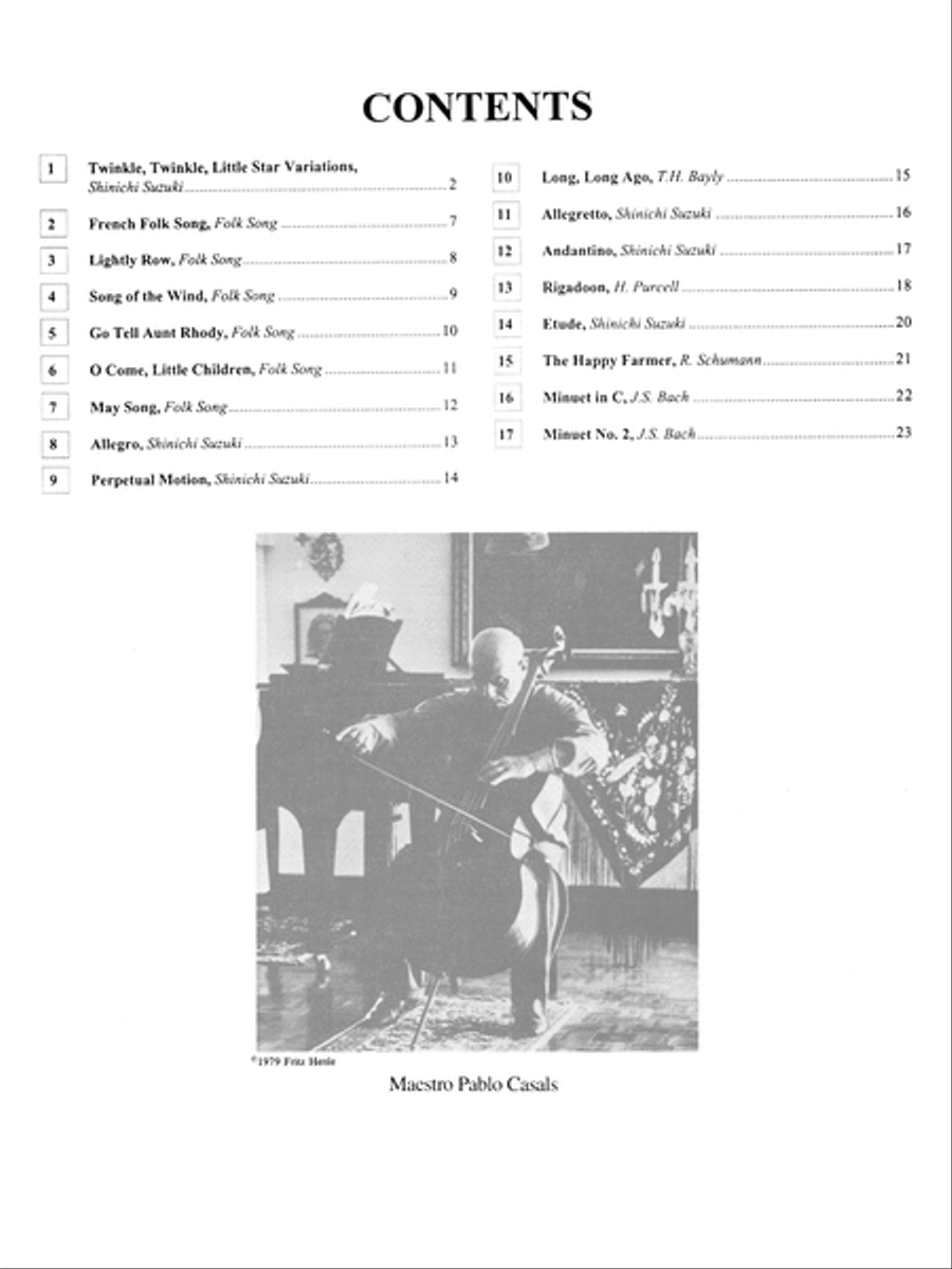 Suzuki Cello School, Volume 1