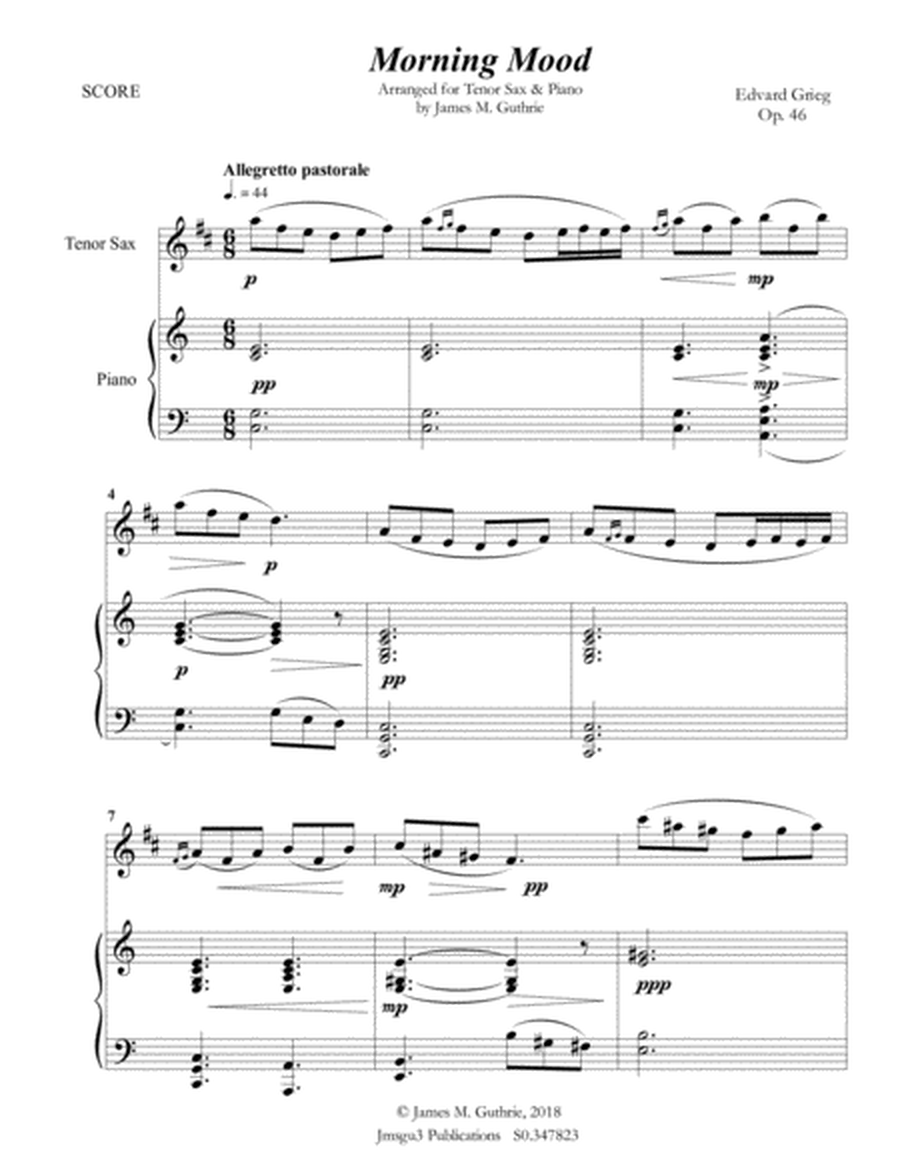 Grieg: Peer Gynt Suite Complete for Tenor Sax & Piano image number null