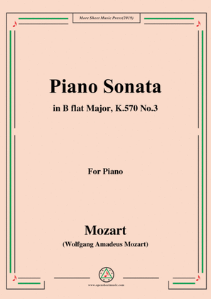 Book cover for Mozart-Piano Sonata in B flat Major,K.570,No.3