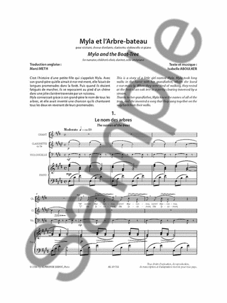 Myla And The Boat-tree For Narrator And Children's Choir, With Accompaniement