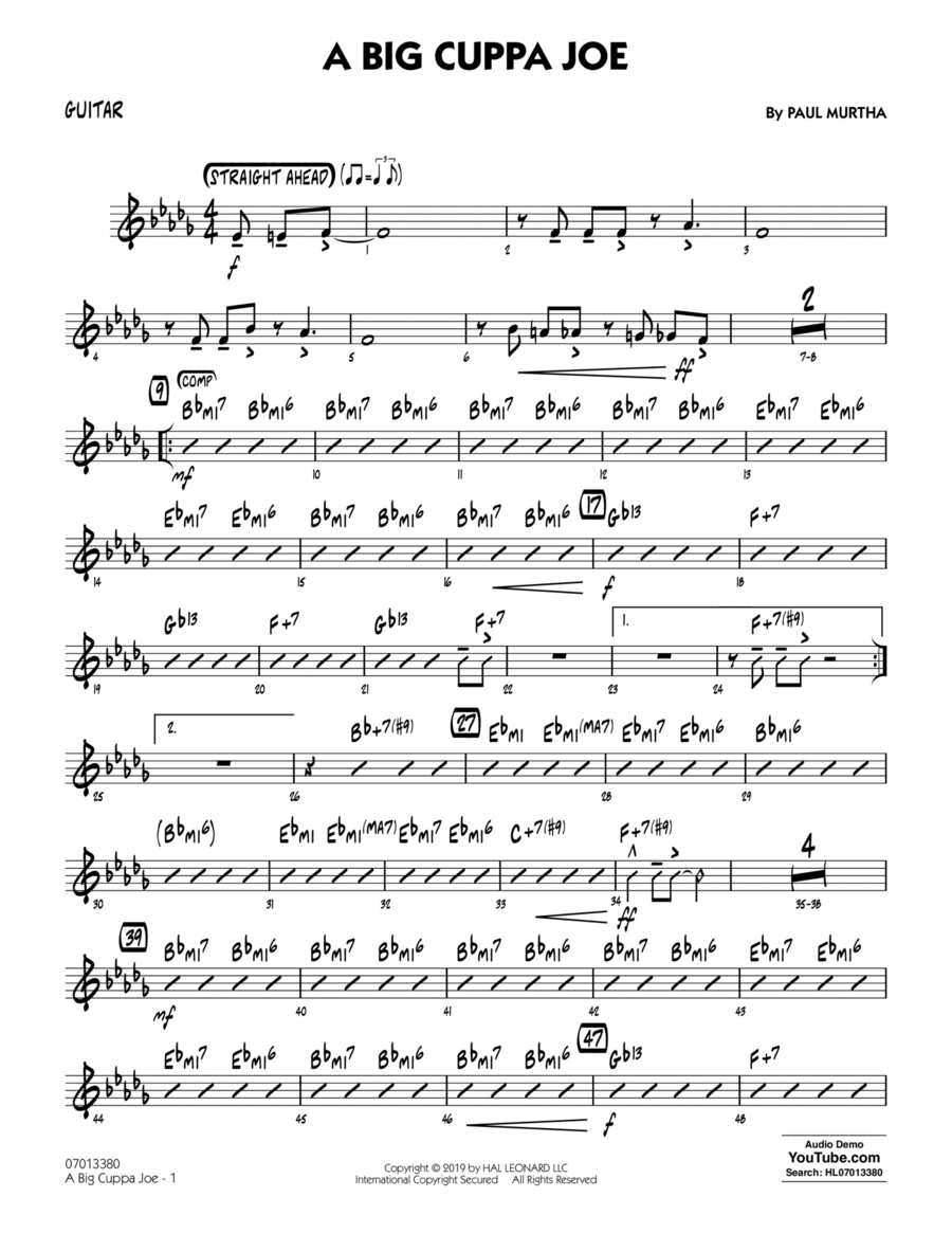 A Big Cuppa Joe - Guitar A Big Cuppa Joe - Guitar Jazz Ensemble scores gallery preview page 1