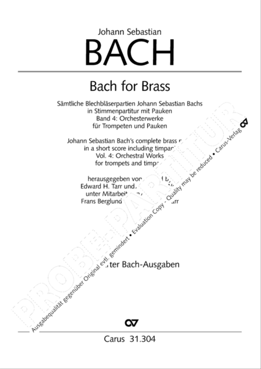 Bach for Brass 4: Works for orchestra Collection / Songbook scores gallery preview page 2