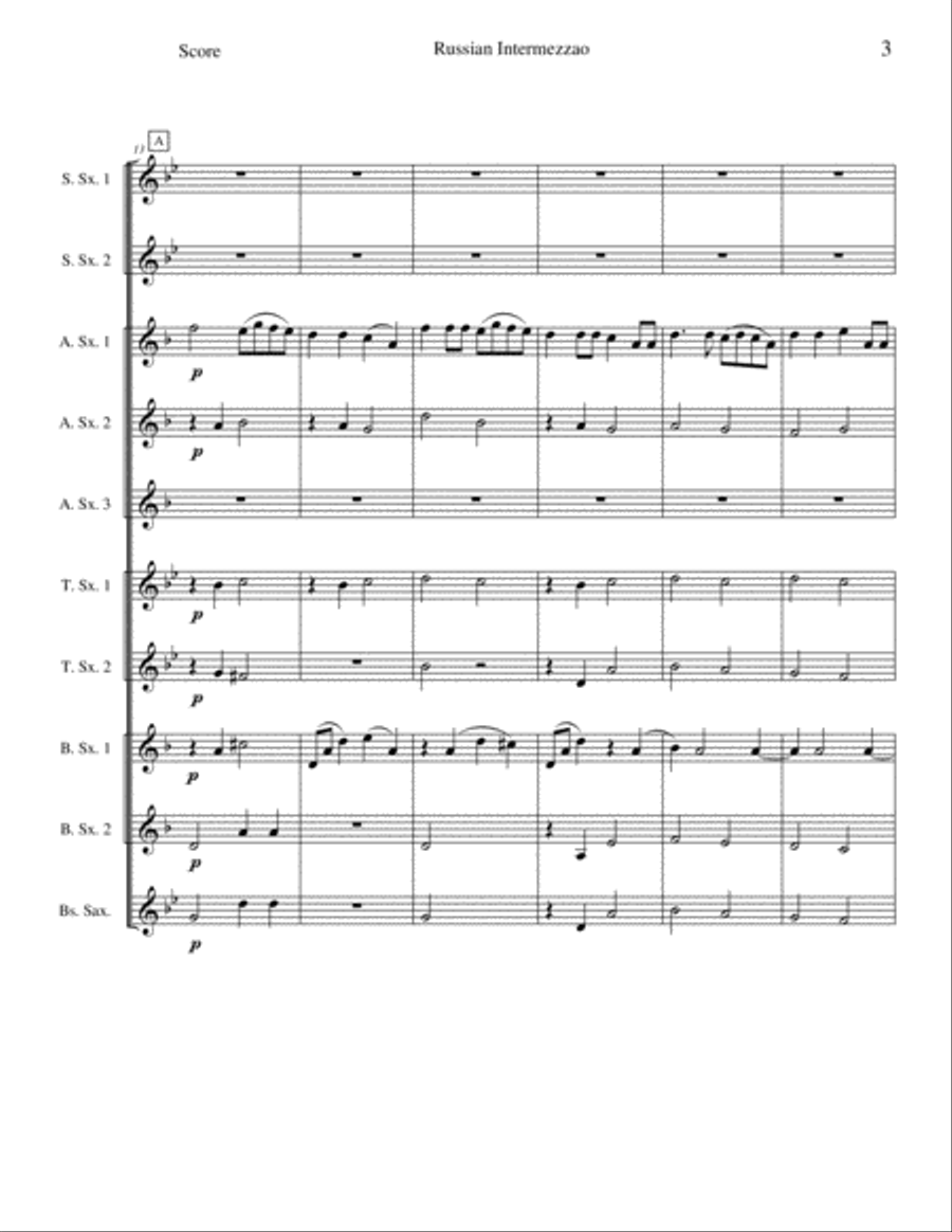 Russian Intermezzo in F-Minor Woodwind Ensemble scores gallery preview page 3