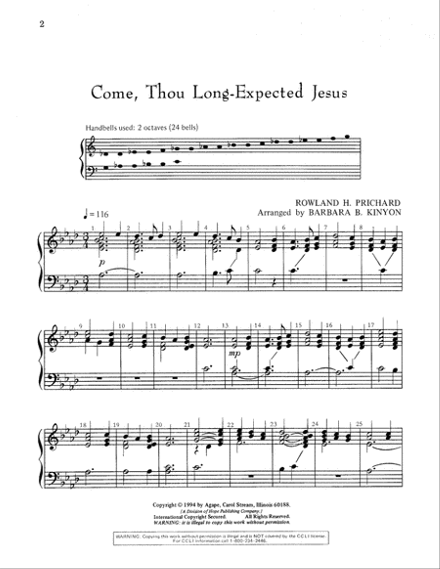 Come, Thou Long Expected Jesus 2-Octaves scores gallery preview page 2