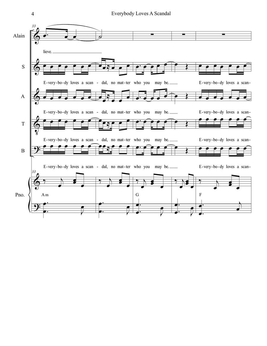 Everybody Loves A Scandal 4-Part scores gallery preview page 4