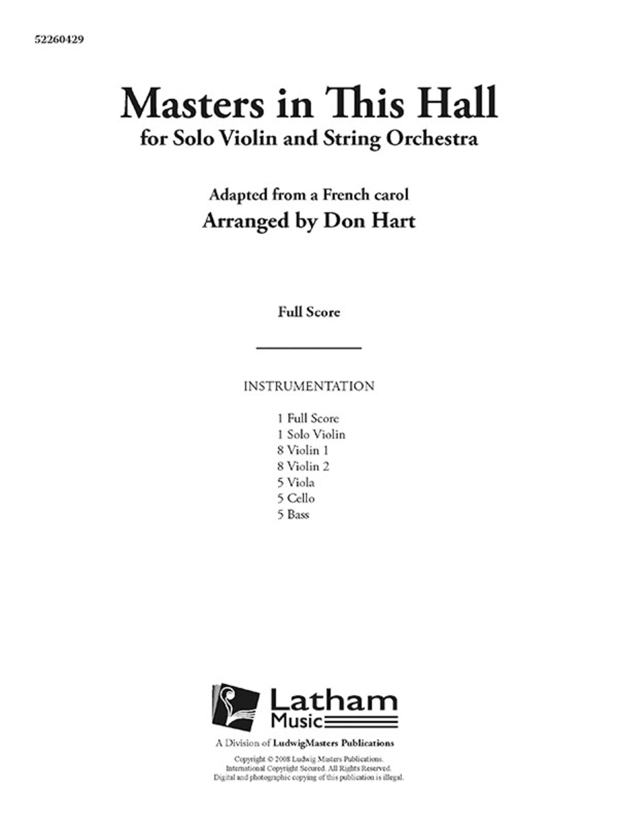 Book cover for Masters In This Hall