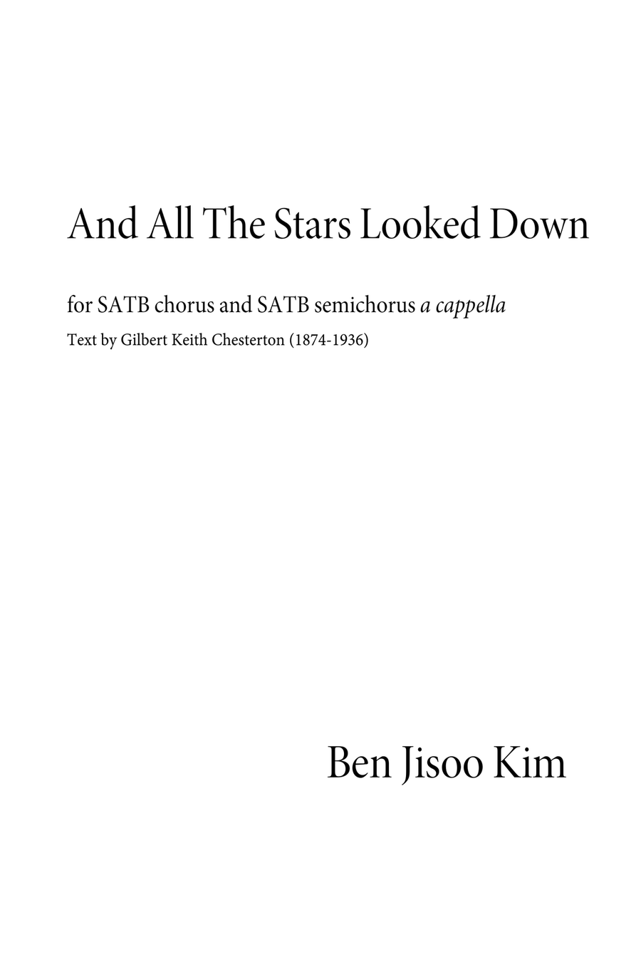 And All The Stars Looked Down 4-Part scores gallery preview page 1