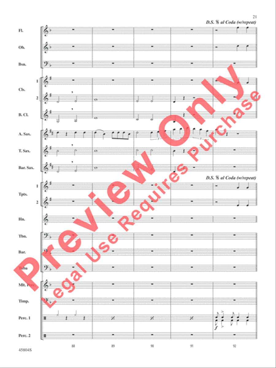 Just Like Fire Concert Band scores gallery preview page 21
