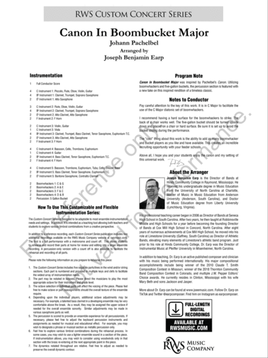 Canon in Boombucket Major Concert Band scores gallery preview page 3
