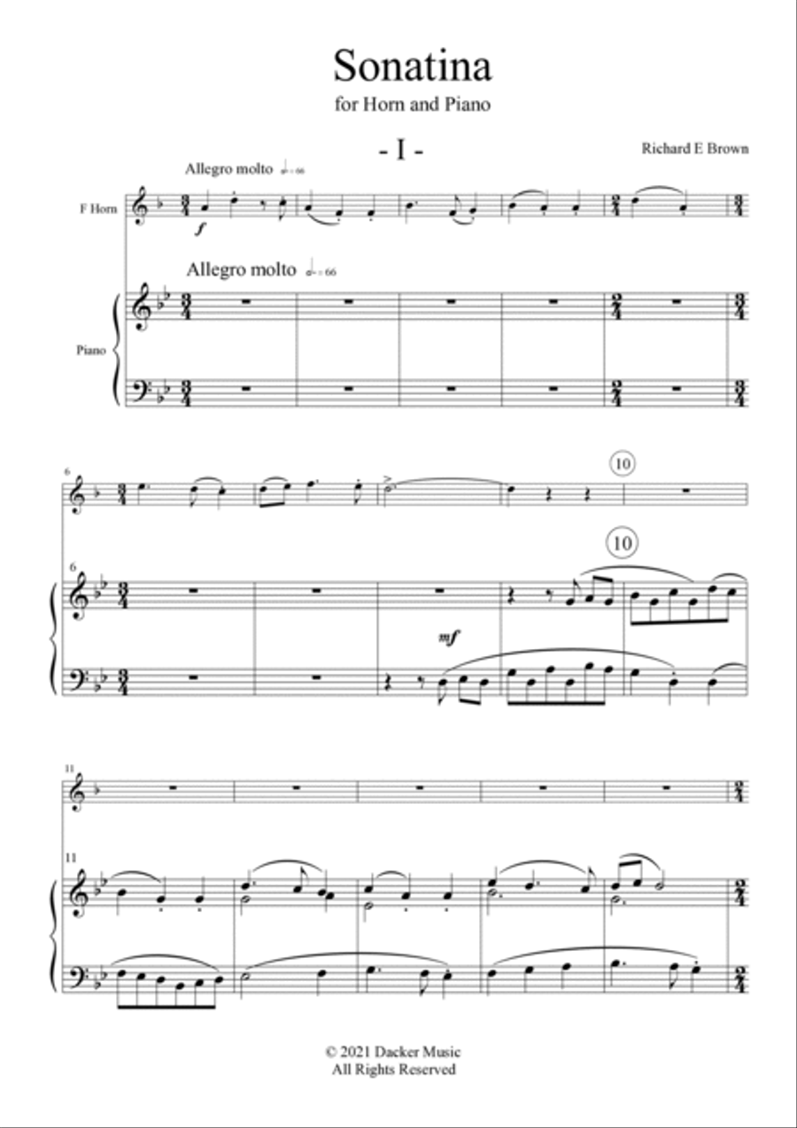 Sonatina for Horn and Piano Horn scores gallery preview page 3