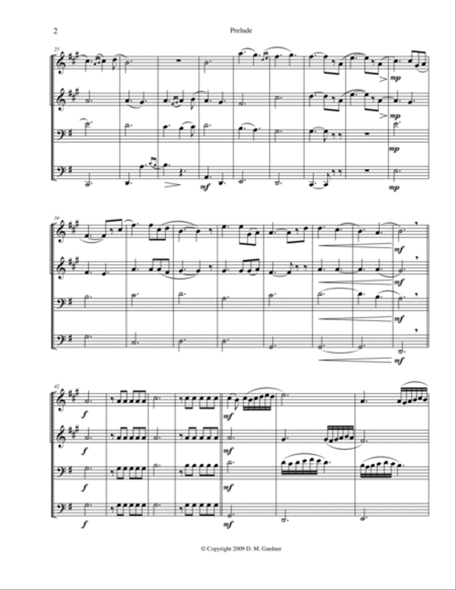 Prelude in G for Brass Quartet Brass Quartet scores gallery preview page 4