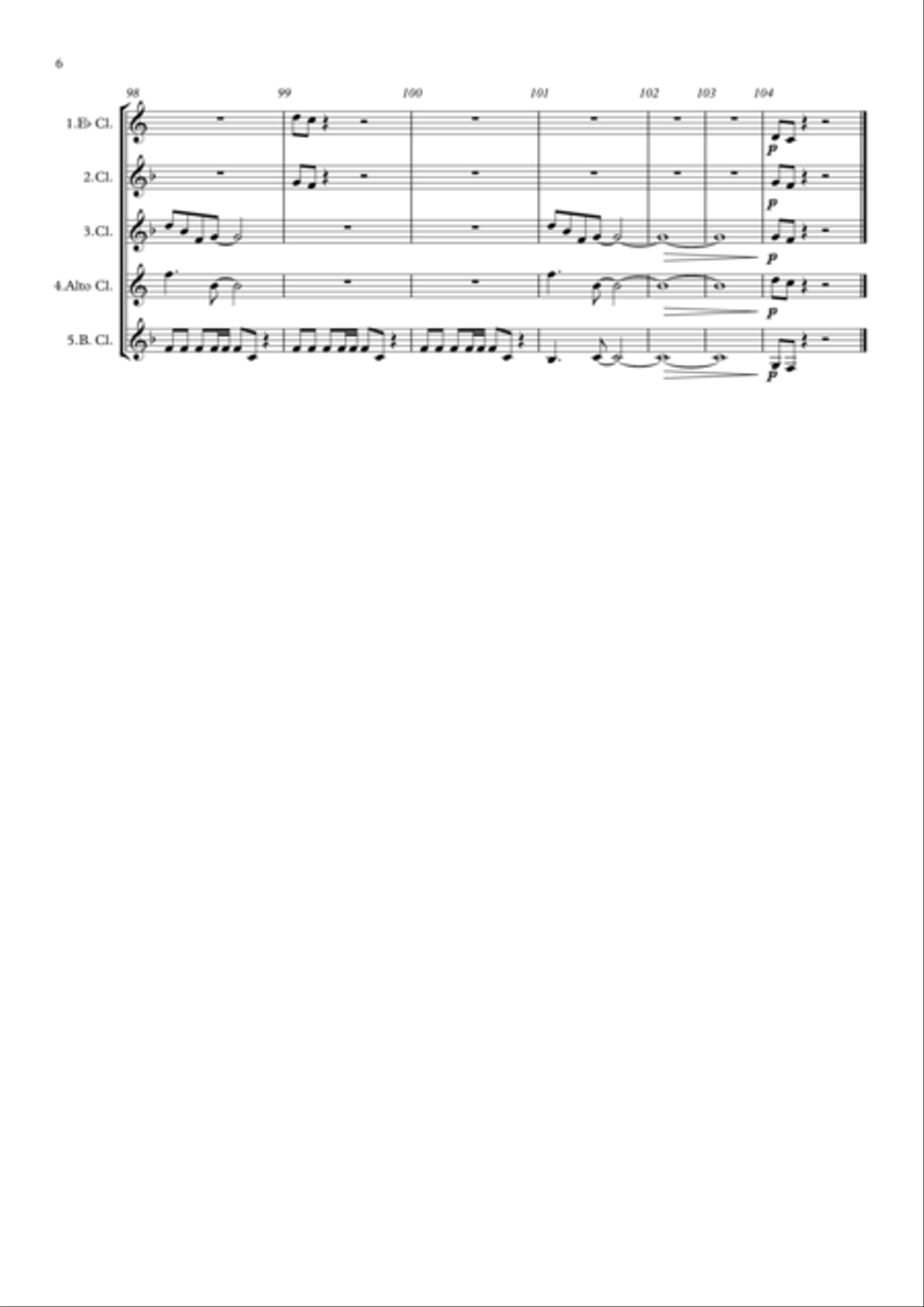 Under Pressure Woodwind Quintet scores gallery preview page 6