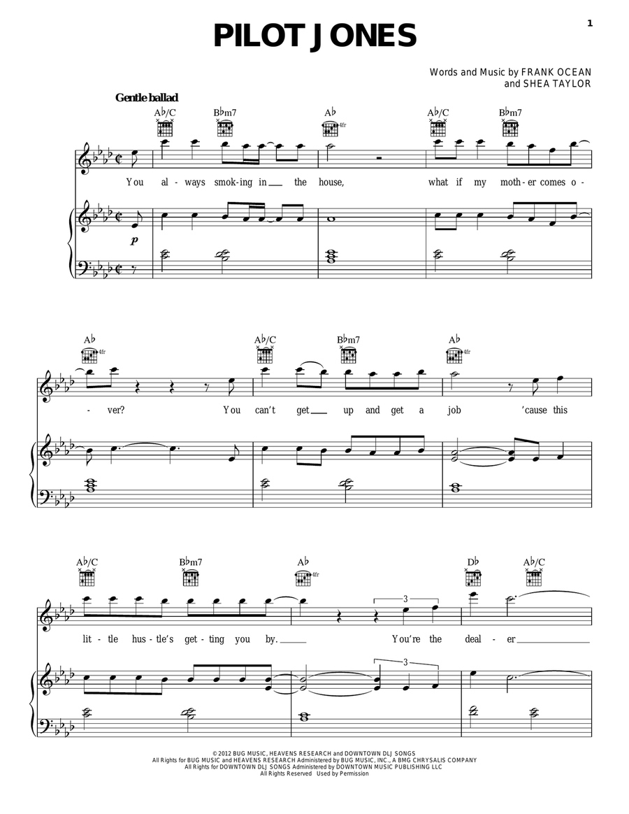 Pilot Jones Pilot Jones Piano, Vocal, Guitar scores gallery preview page 1
