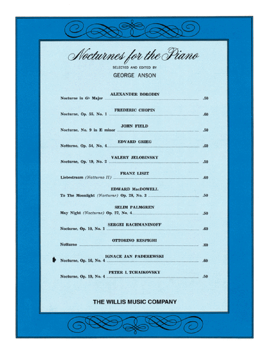 Nocturne, Op. 16, No. 4 Piano scores gallery preview page 1