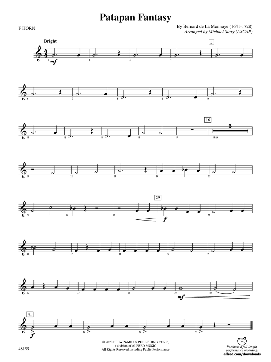 Patapan Fantasy: 1st F Horn
