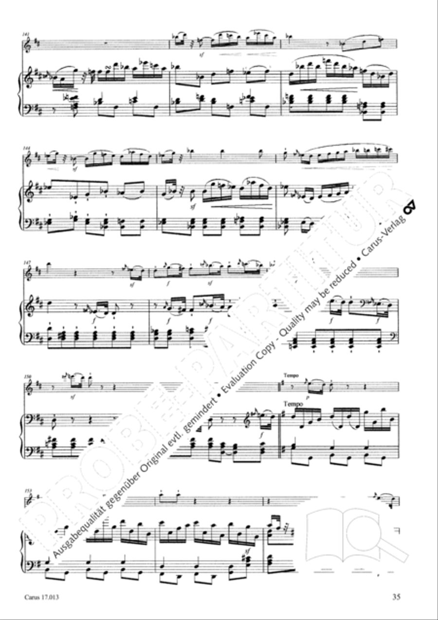 Sonate fur Querflote und Klavier Flute Solo scores gallery preview page 36