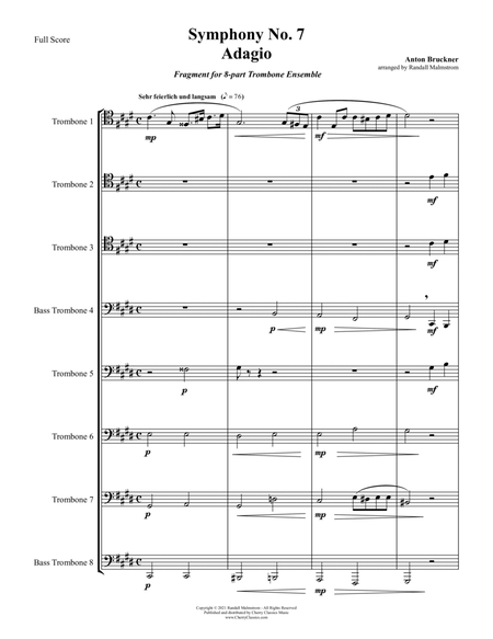 Adagio from Symphony No. 7 for 8-part Trombone Ensemble image number null