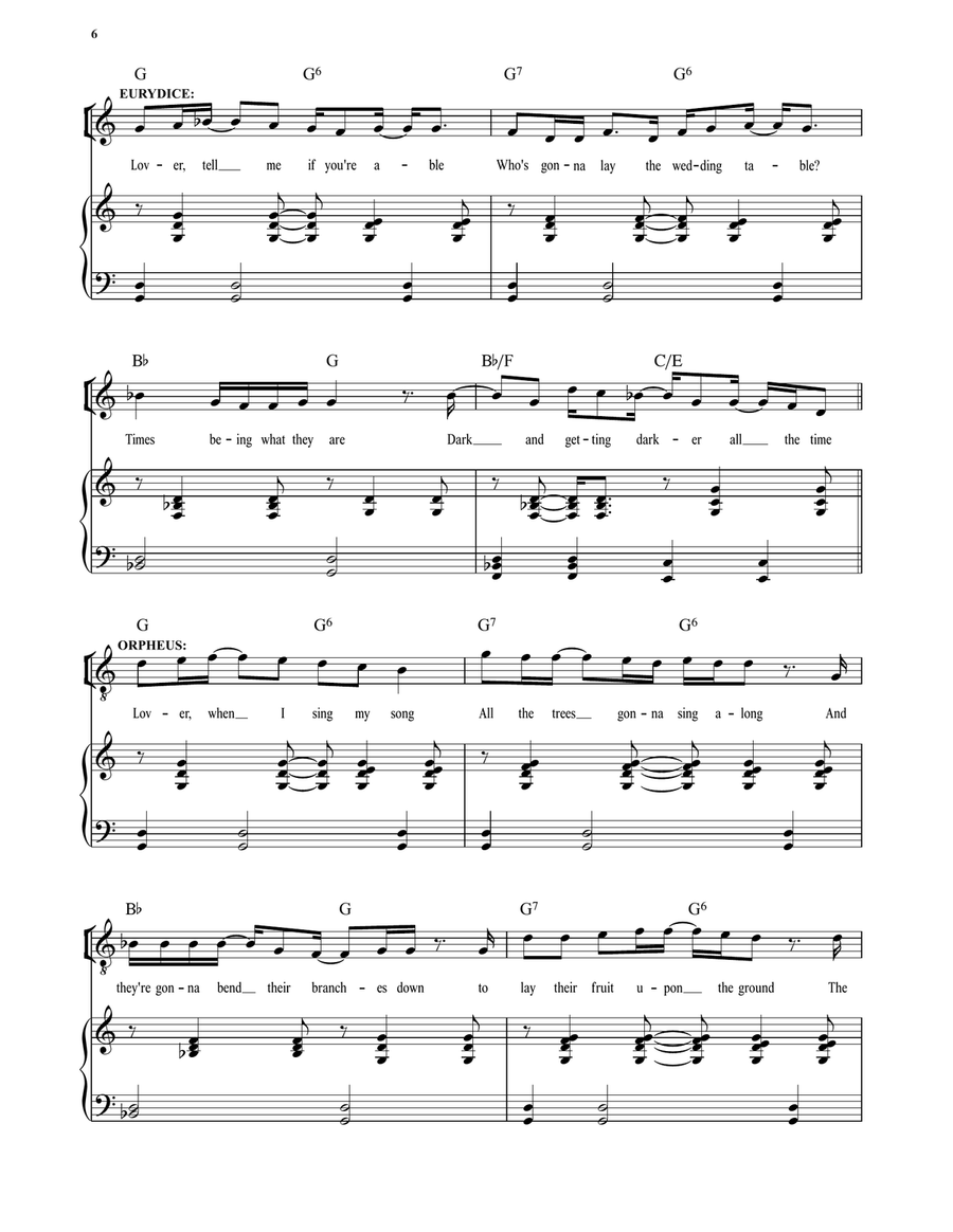 Wedding Song (from Hadestown) Voice scores gallery preview page 3