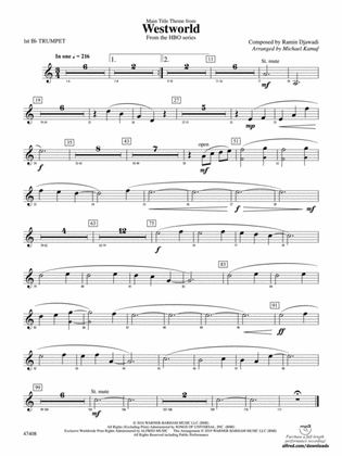Main Title Theme from Westworld: 1st B-flat Trumpet