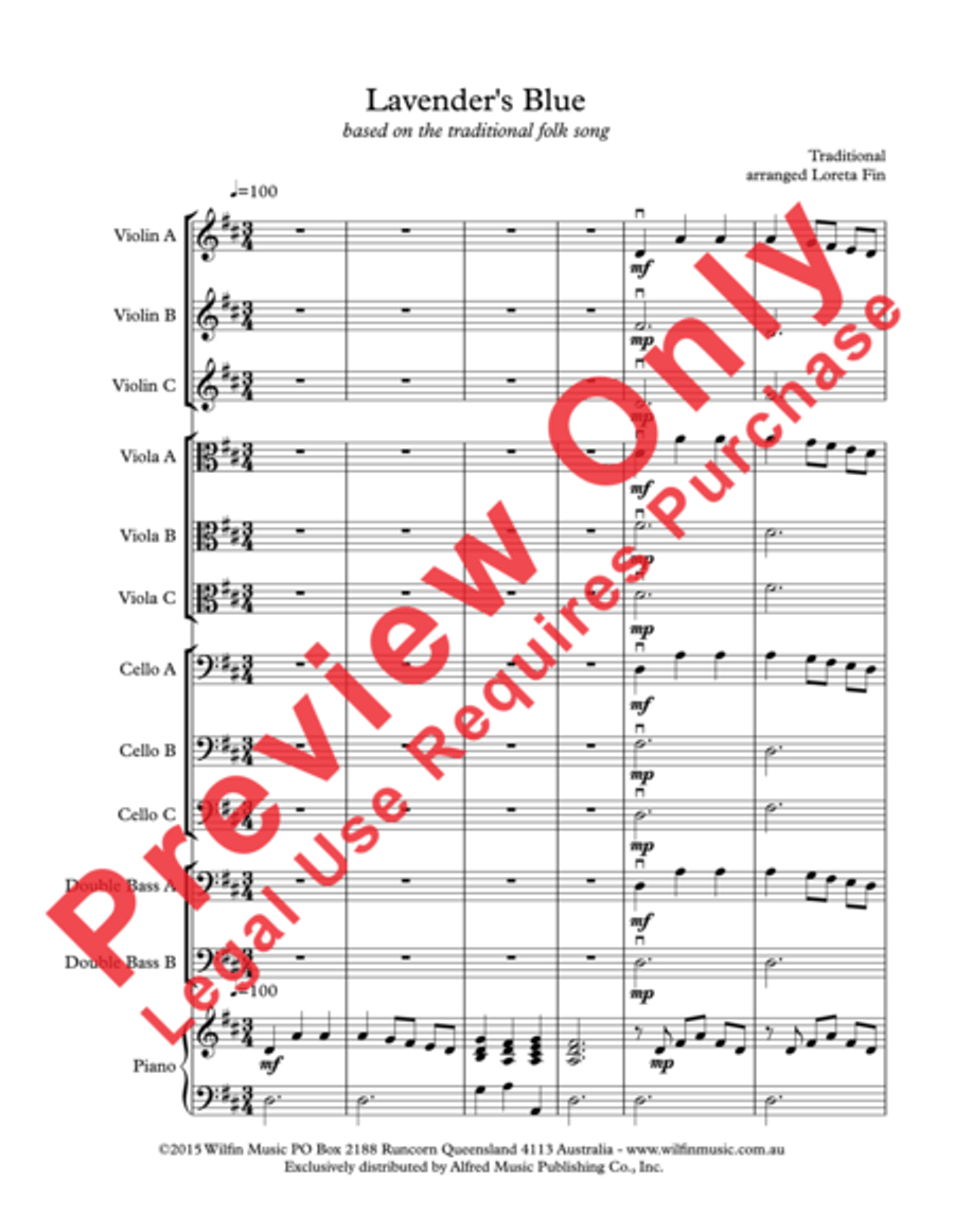Lavender's Blue Lavender's Blue String Orchestra scores gallery preview page 4