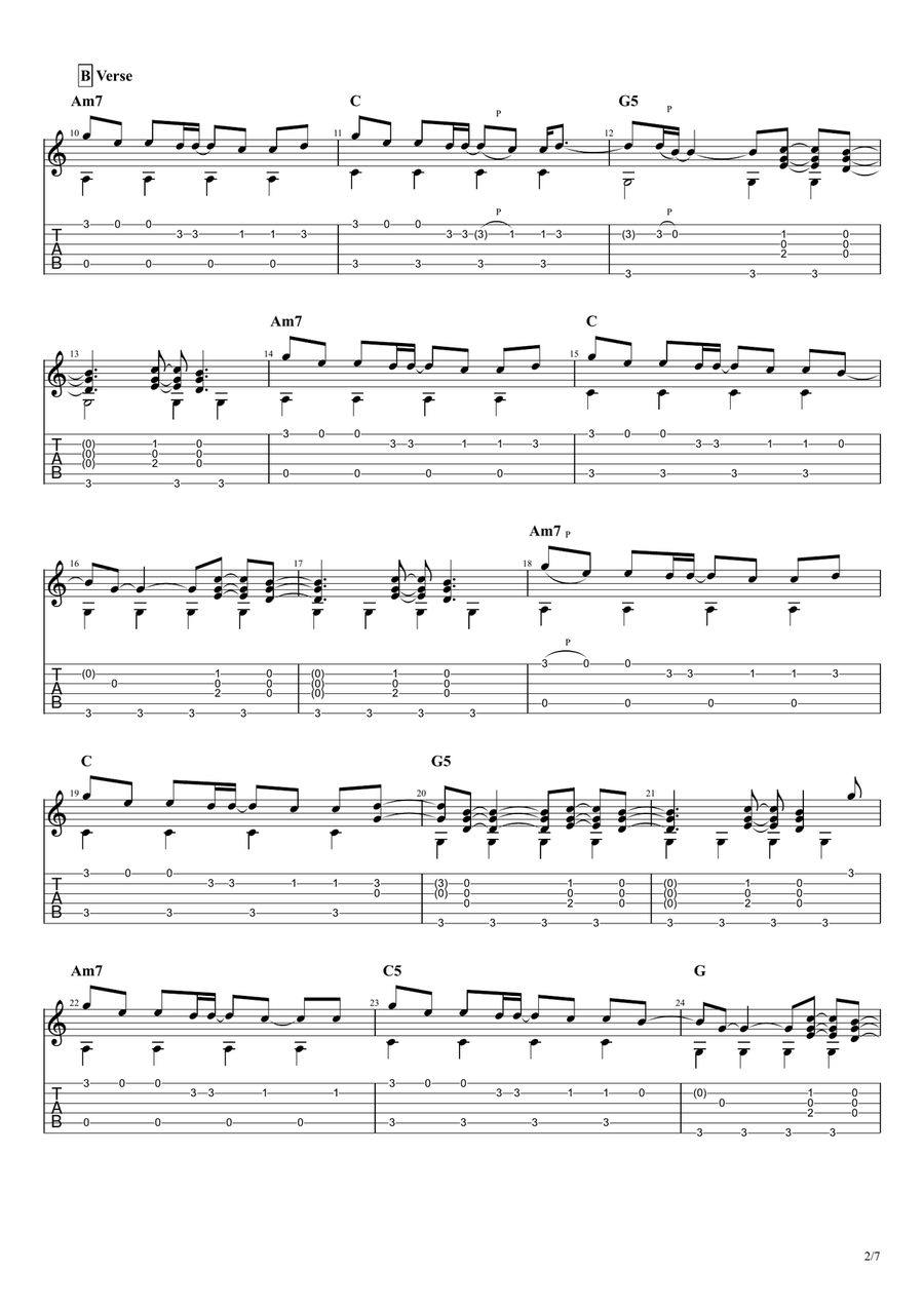 High And Dry Guitar Tablature scores gallery preview page 2