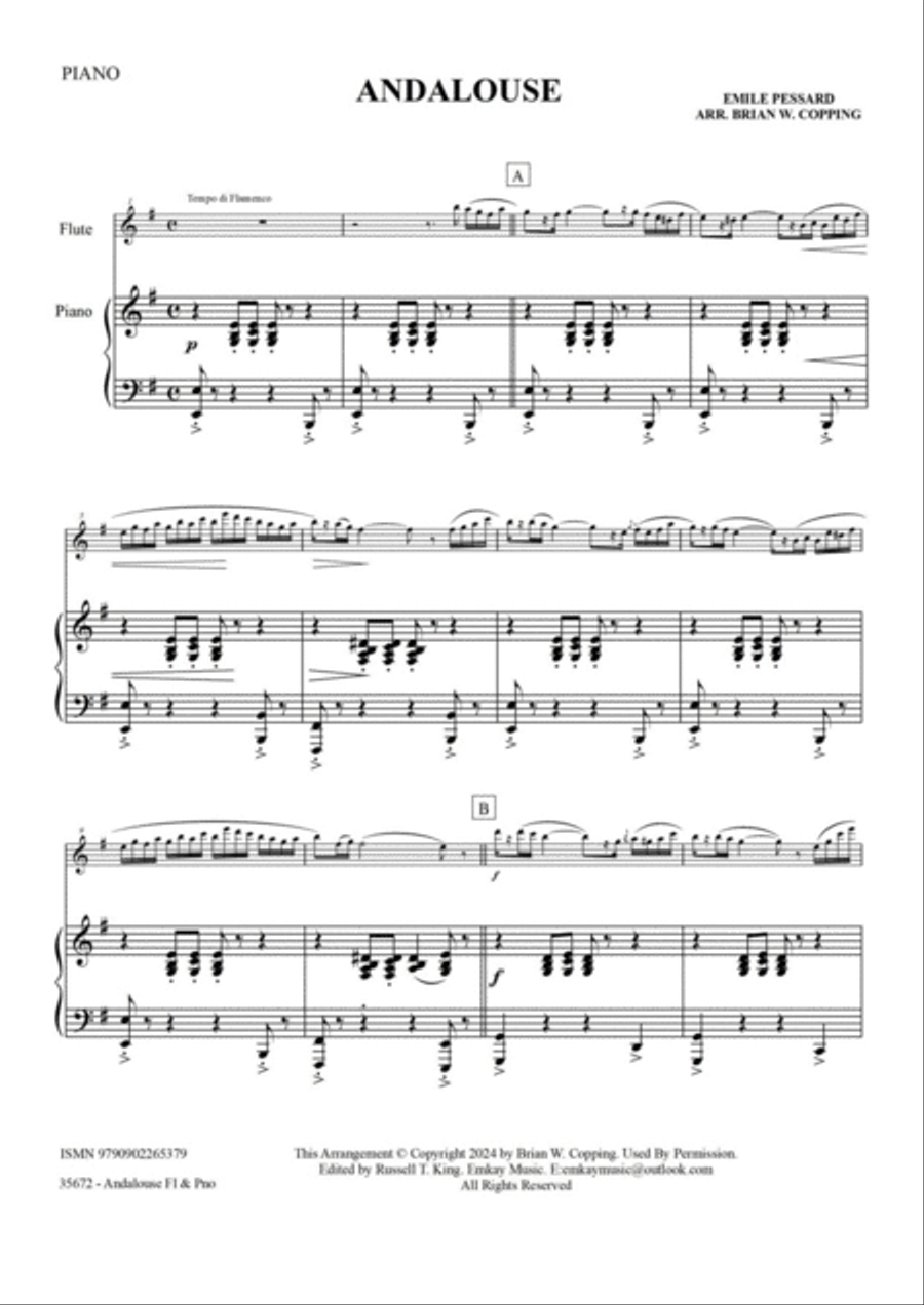 ANDALOUSE – FLUTE & PIANO ANDALOUSE – FLUTE & PIANO Flute Solo scores gallery preview page 2