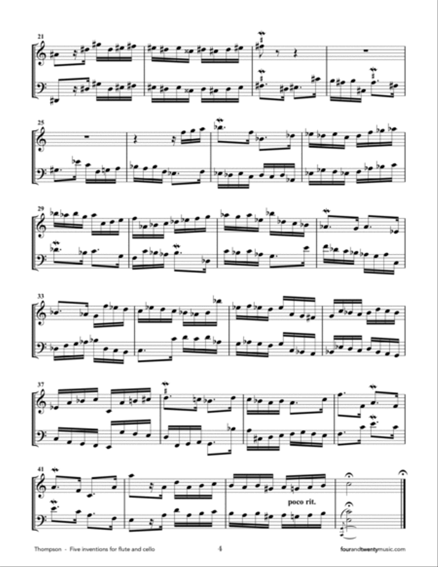 Five Inventions for Flute and Cello Flute scores gallery preview page 4