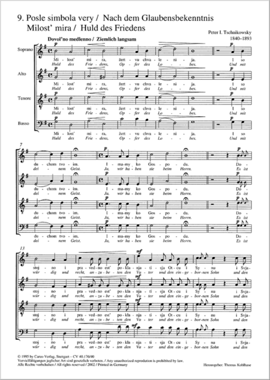 Milost' mira Milost' mira 4-Part scores gallery preview page 2