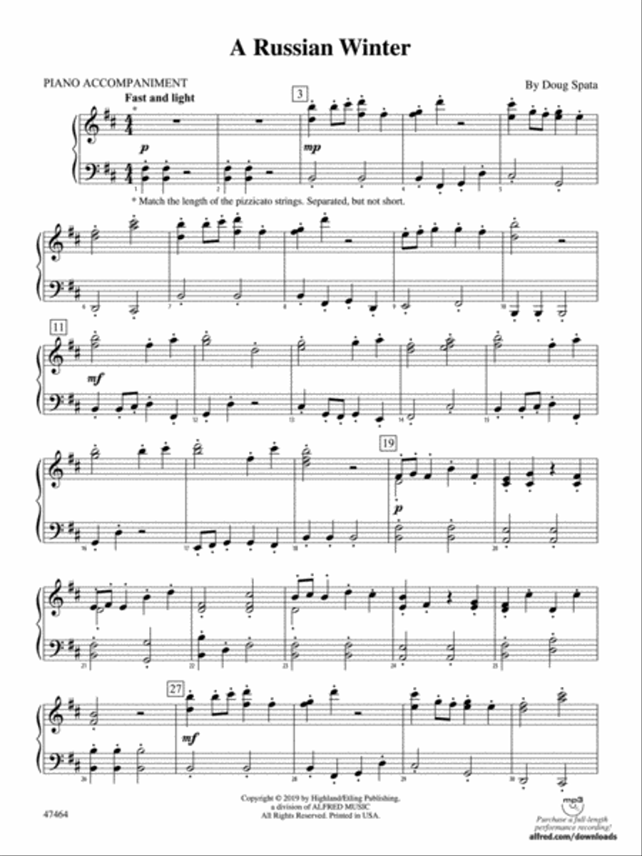 A Russian Winter: Piano Accompaniment Orchestra scores gallery preview page 1