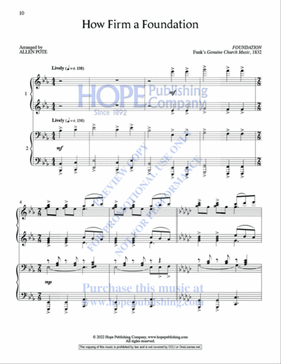 Glory to God: Hymn Settings for 4-Hand Piano Piano Accompaniment scores gallery preview page 13