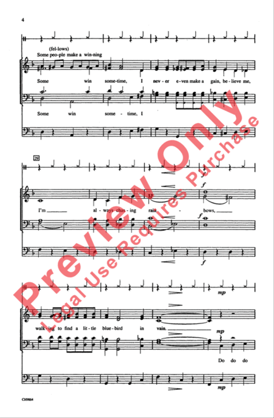 I'm Always Chasing Rainbows 4-Part scores gallery preview page 4