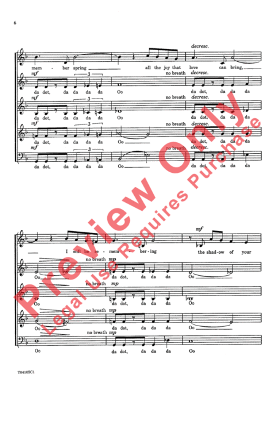 The Shadow of Your Smile 4-Part scores gallery preview page 6