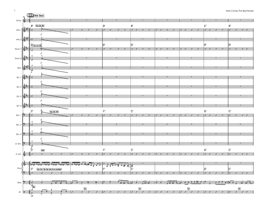Here Comes The Big Parade Jazz Ensemble scores gallery preview page 6
