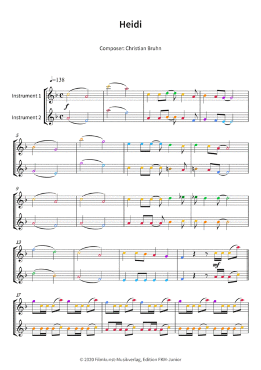 Heidi Heidi Woodwind Duet scores gallery preview page 3