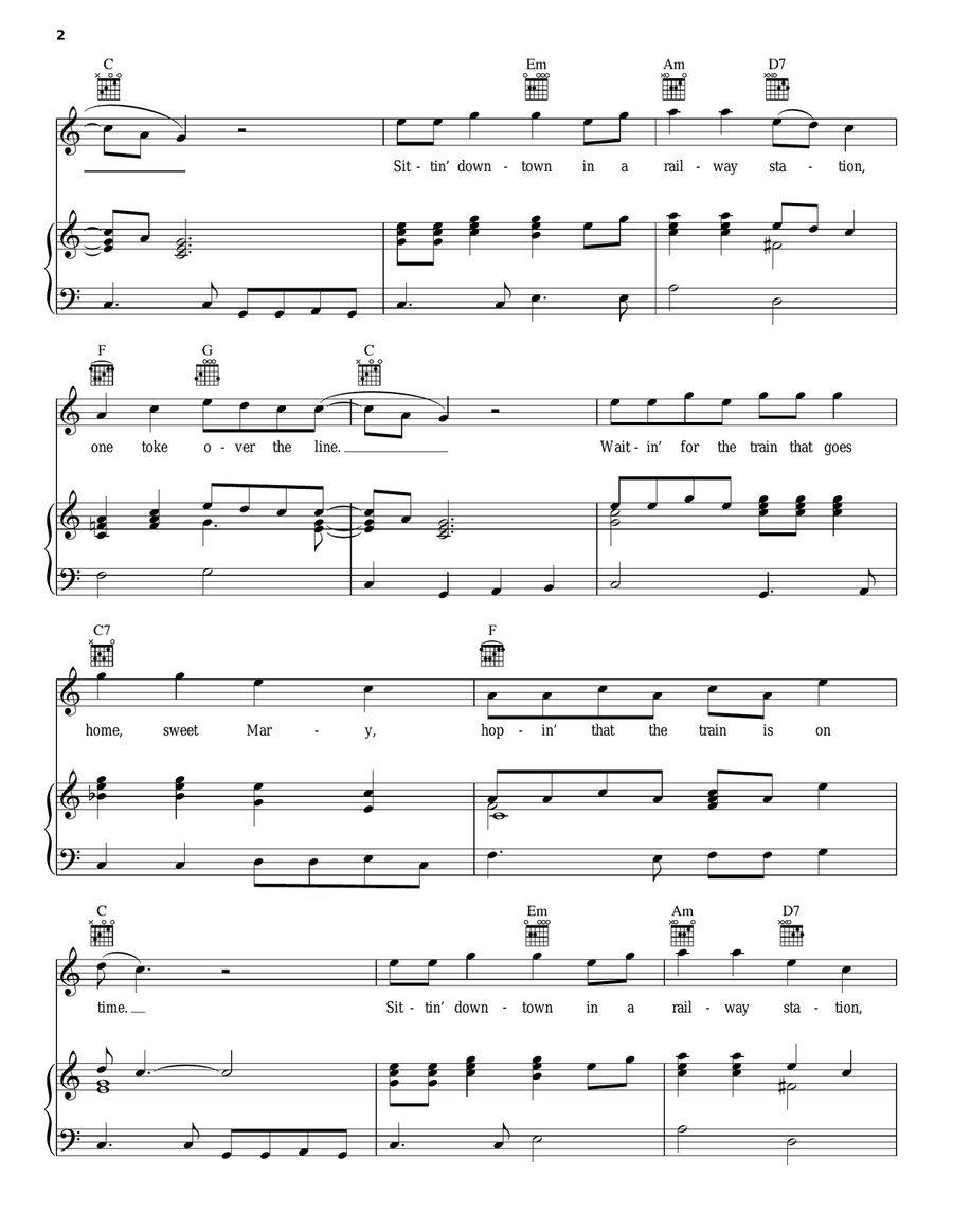 One Toke Over The Line Piano, Vocal, Guitar scores gallery preview page 2