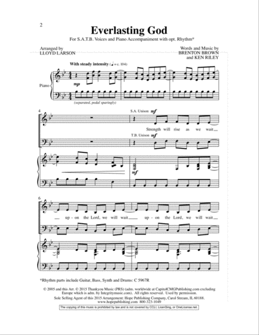 Everlasting God 4-Part scores gallery preview page 3