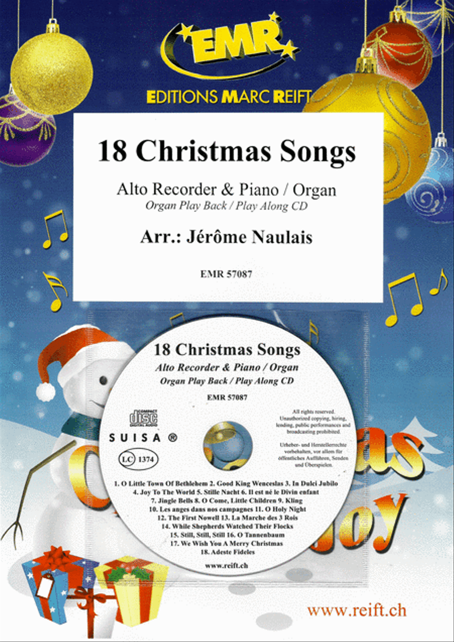 18 Christmas Songs 18 Christmas Songs Alto Recorder scores gallery preview page 1