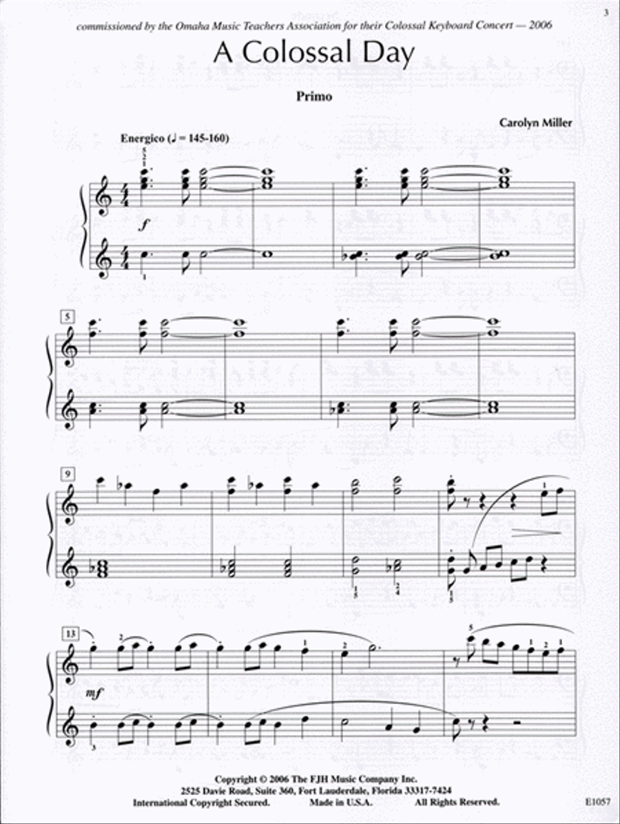 A Colossal Day Piano Solo scores gallery preview page 3
