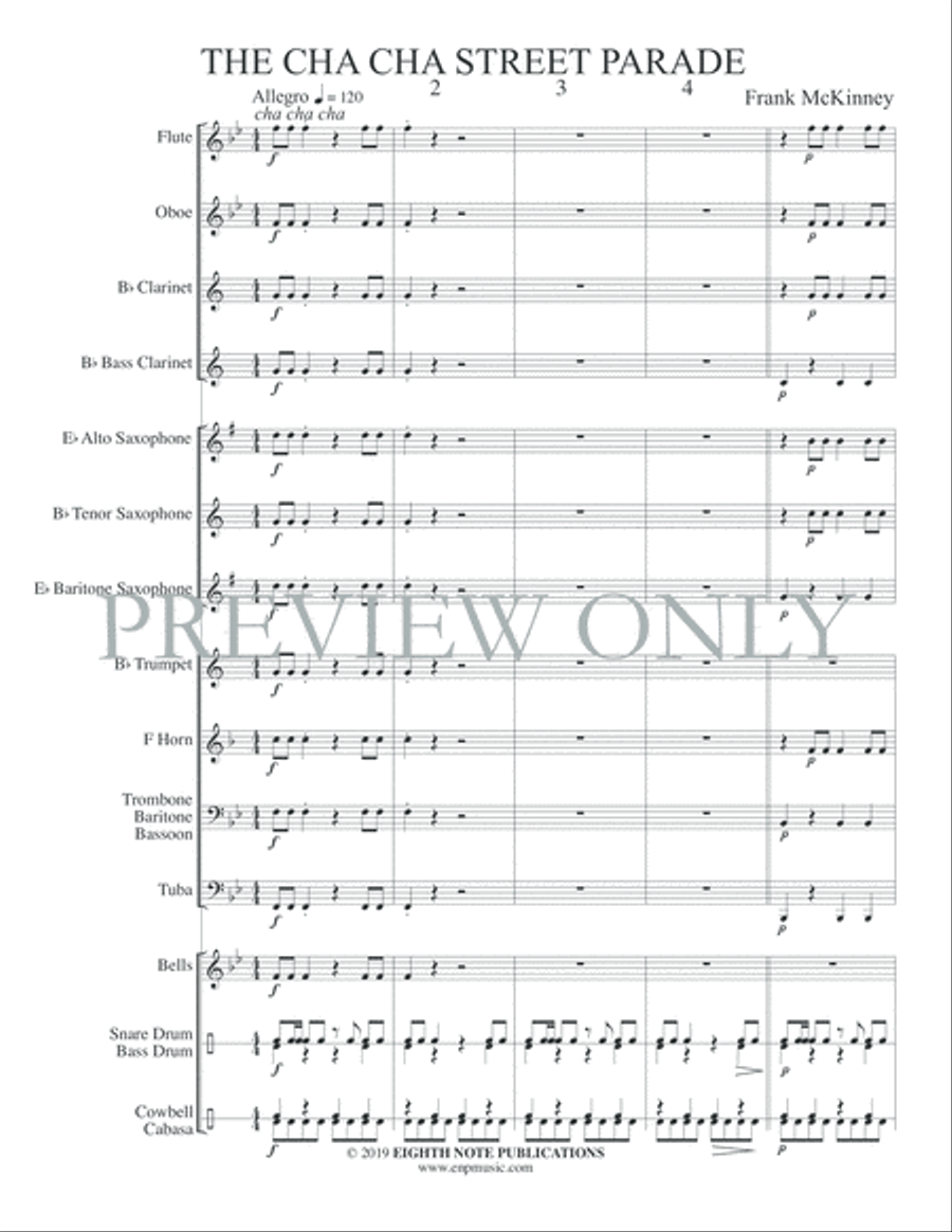 The Cha Cha Street Parade Concert Band scores gallery preview page 4