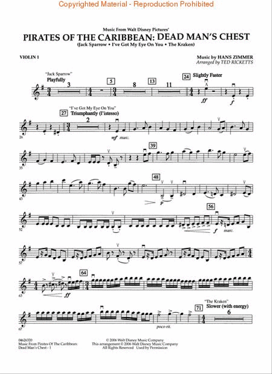 Music from Pirates of the Caribbean: Dead Man's Chest String Orchestra scores gallery preview page 5