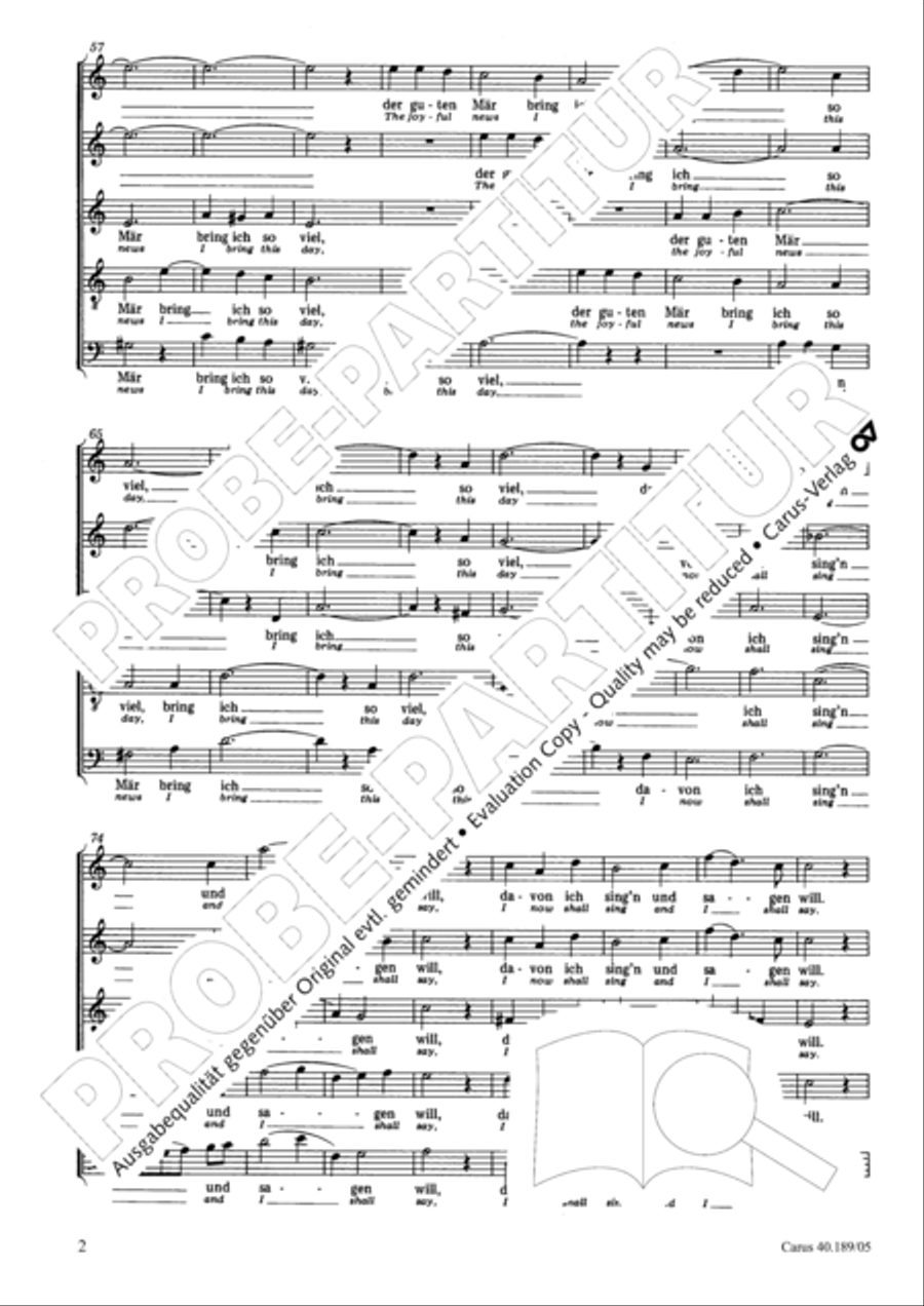 From heav'n on high (Vom Himmel hoch) SSATB scores gallery preview page 3