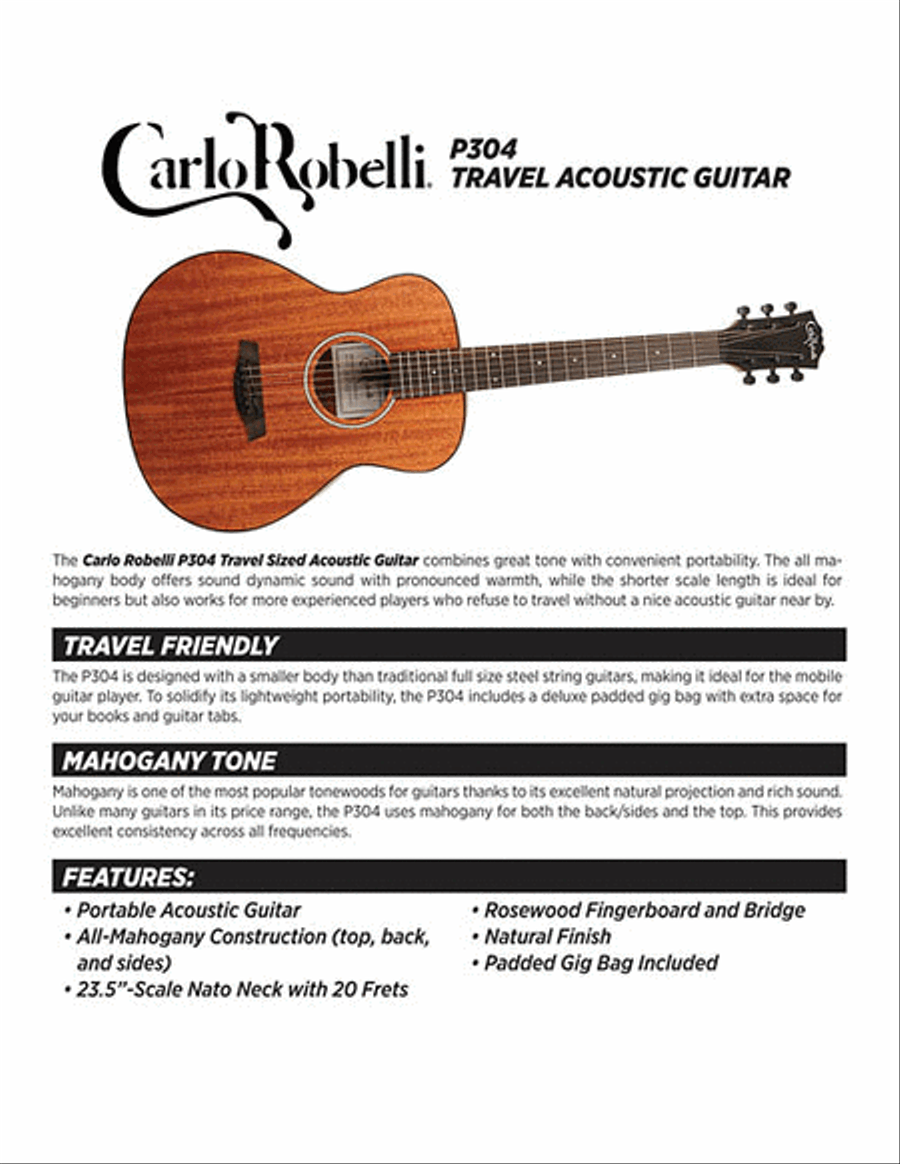 Carlo robelli travel store guitar