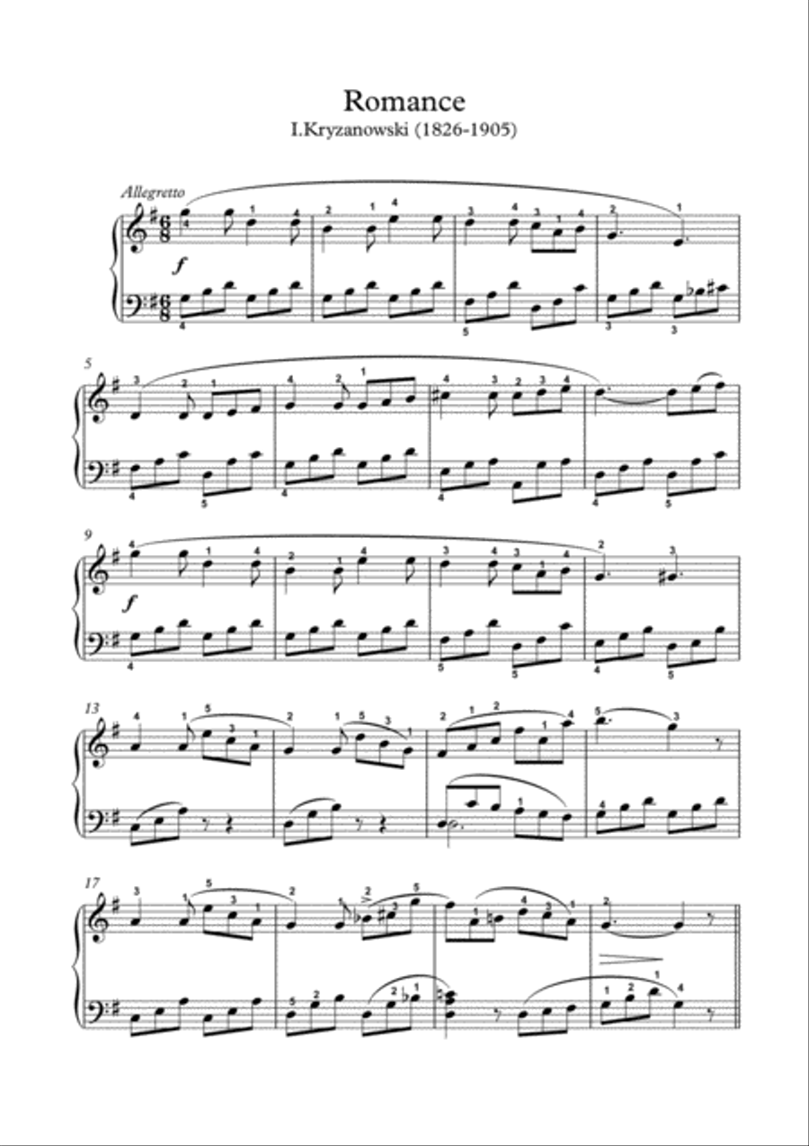 Romance for easy piano Easy Piano scores gallery preview page 2