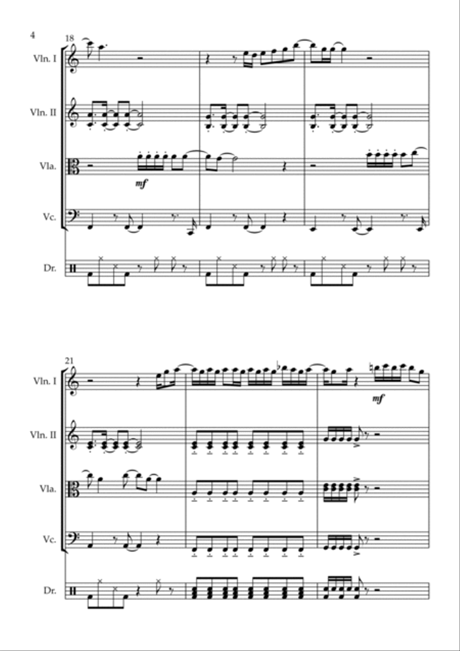 Leave The Door Open String Quartet scores gallery preview page 4
