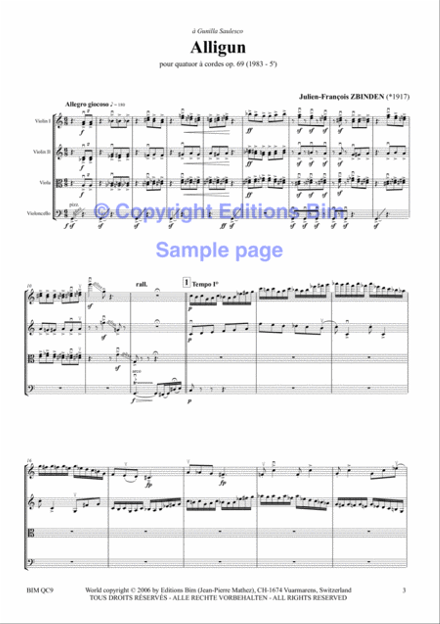 Alligun String Quartet scores gallery preview page 2
