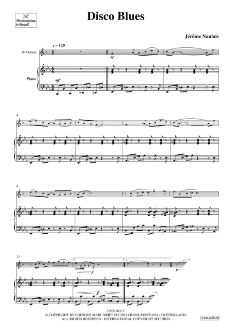 Disco Blues Clarinet Solo scores gallery preview page 4