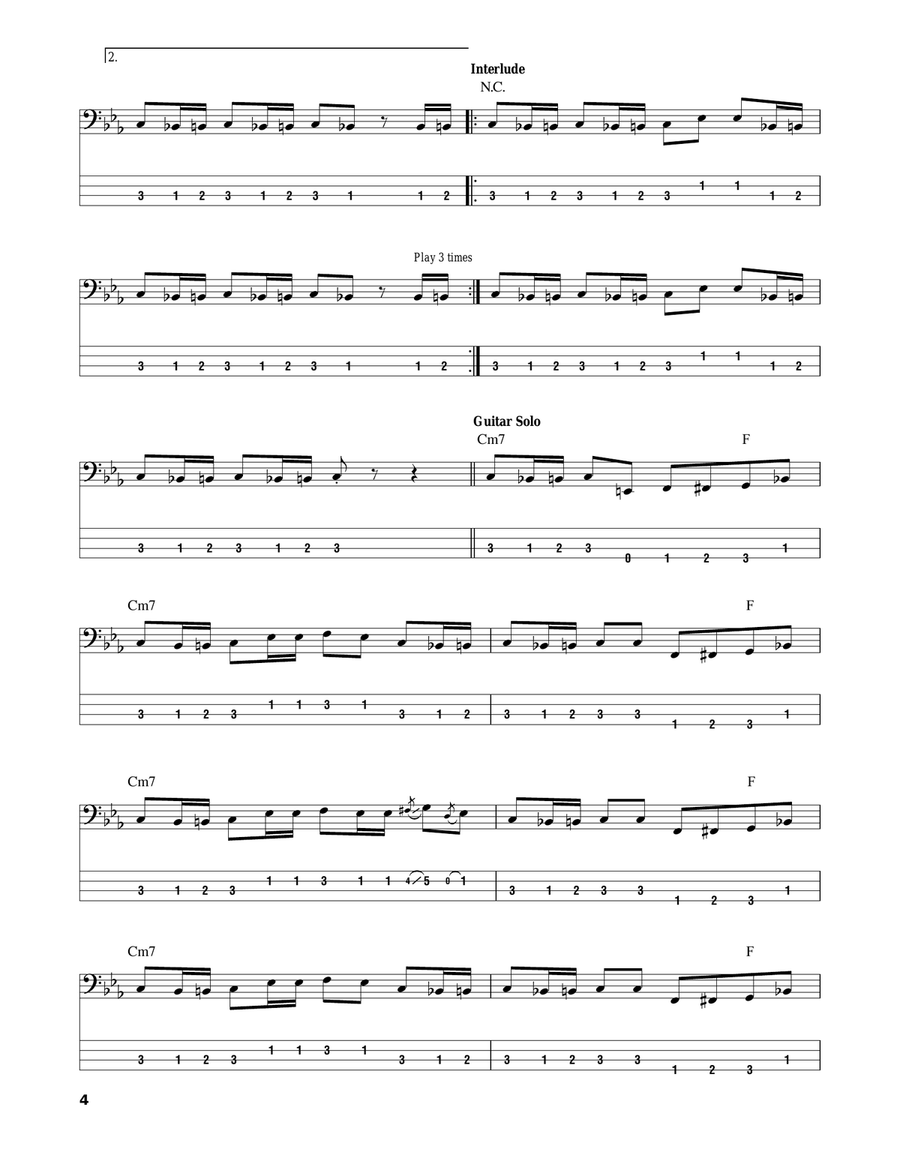 Too Rolling Stoned Bass Guitar Tablature scores gallery preview page 4