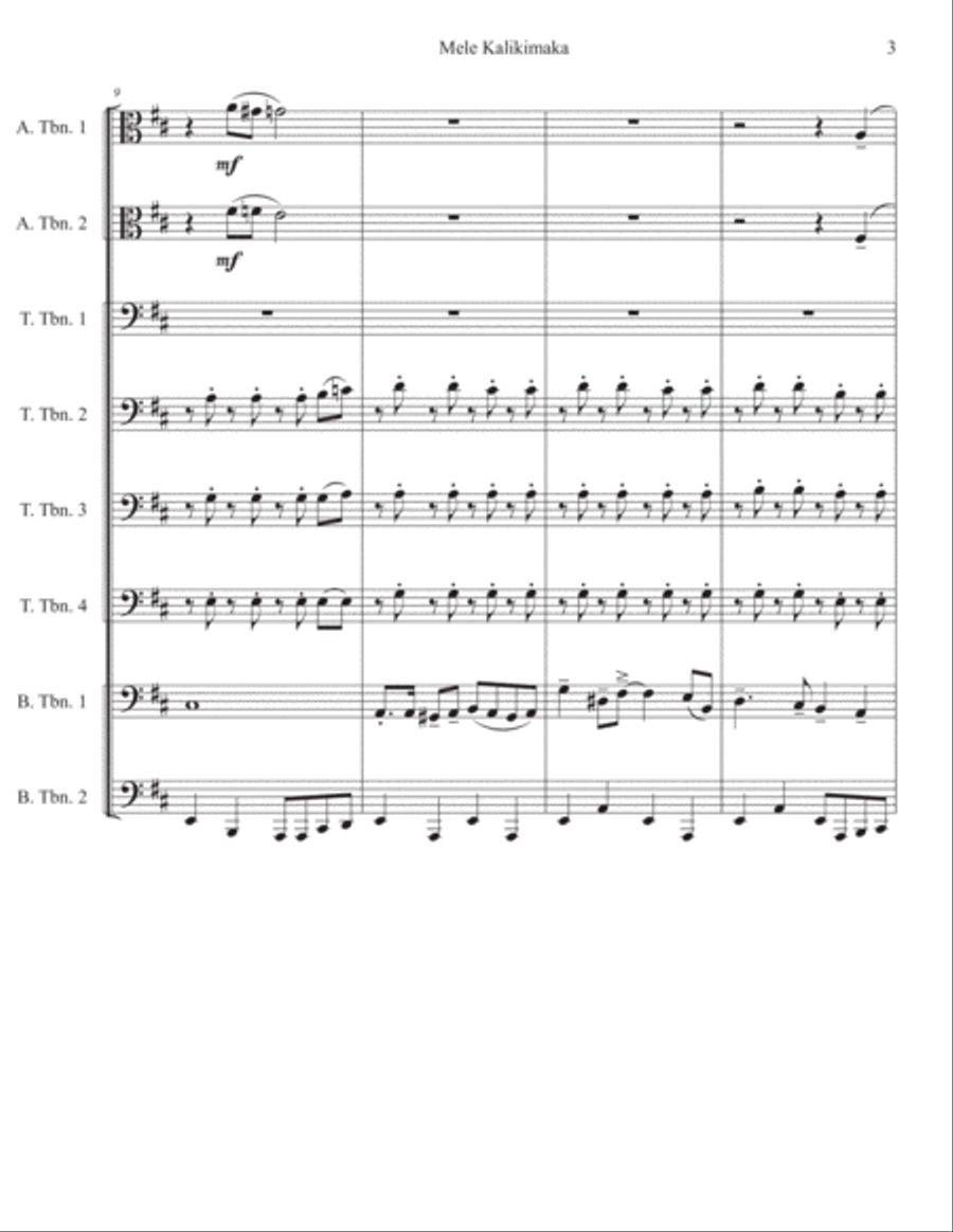 Mele Kalikimaka Mele Kalikimaka Brass Ensemble scores gallery preview page 3